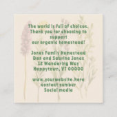 Herbal Goodness Small Thank You Customer Insert Quadratische Visitenkarte (Rückseite)