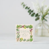 Herbal Goodness Small Thank You Customer Insert Quadratische Visitenkarte (Stehend Vorderseite)