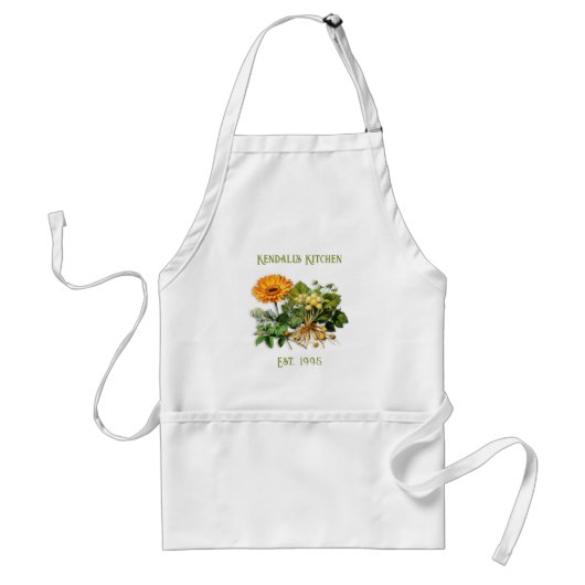 Herbal Goodness Year Established Kitchen Apron Schürze (Vorne)