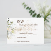 Herbal Greenerity UAWG Wedding Response Card RSVP Karte (Stehend Vorderseite)