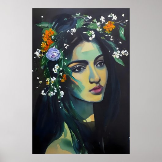 Herbal Moon Frauengesicht Poster (Vorne)