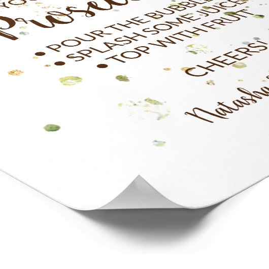 Herbal Pimp Ihr Prosecco Brautparty Zeichen Poster (Ecke)