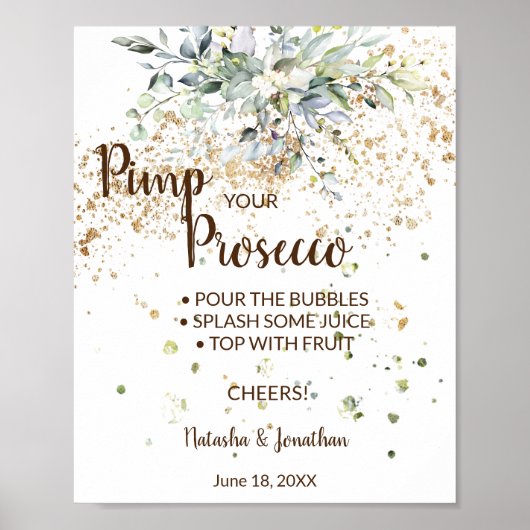 Herbal Pimp Ihr Prosecco Brautparty Zeichen Poster (Vorne)