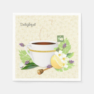 Herbal Tea Lemon Lavender Floral Vielen Dank Serviette
