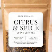 Herbal Tea Simple Minimalist Ingredients Label Quadratischer Aufkleber