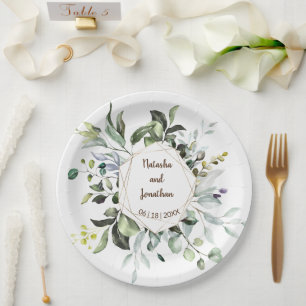 Herbal und Greenery Bridal Hochzeitsempfang Pappteller