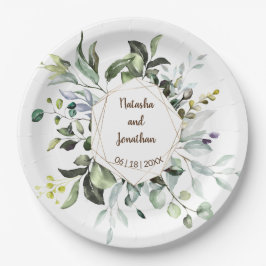 Herbal und Greenery Bridal Hochzeitsempfang Pappteller