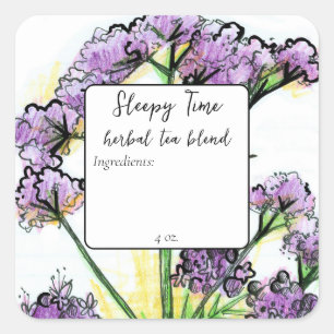 Herbal Valerian Blume Sleepy Time Blank Quadratischer Aufkleber