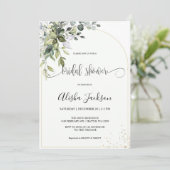 Herbal Watercolor Bridal Dusche Einladung (Stehend Vorderseite)