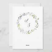 Herbal Watercolor Bridal Dusche Einladung (Rückseite)