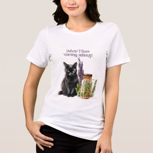 Herbalist Black Cat Herb Jar Tri-Blend Shirt (Vorderseite)