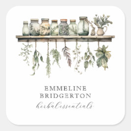 Herbalist Botanical Apothecary Product Quadratischer Aufkleber