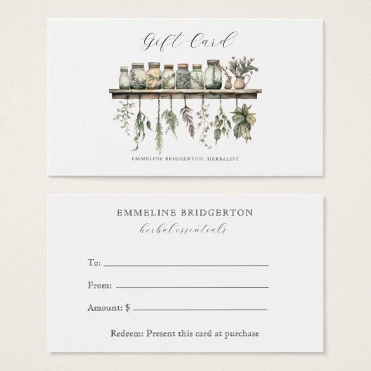 Herbalist Gift Certificate (Vorne & Hinten)
