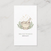 Herbalist Illustriert Mortar Pestle Visitenkarte (Vorderseite)