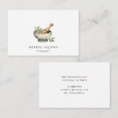 Herbalist Natural Medicine Mortar Pestle Visitenkarte (Vorne/Hinten)