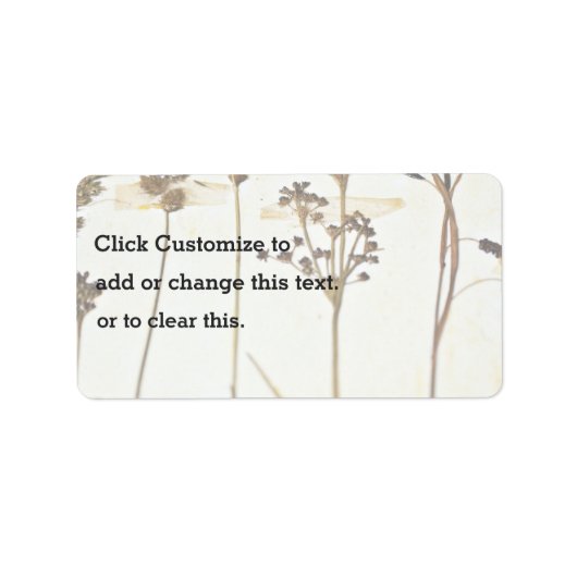 Herbarium auf Weiß Adressaufkleber (Vorne)