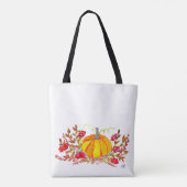 Herberge Autumn Fall Floral Pumpkin Wedding Tasche (Rückseite)