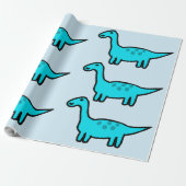 Herbert der blaue Dinosaurier Geschenkpapier (Ungerollt)