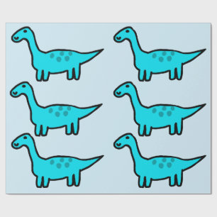 Herbert der blaue Dinosaurier Geschenkpapier