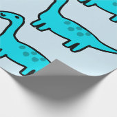 Herbert der blaue Dinosaurier Geschenkpapier (Ecke)