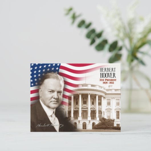 Herbert Hoover - 31. Präsident der USA Postkarte (Stehend Vorderseite)