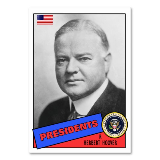 Herbert Hoover Baseball Card Tischnummer (Vorderseite)