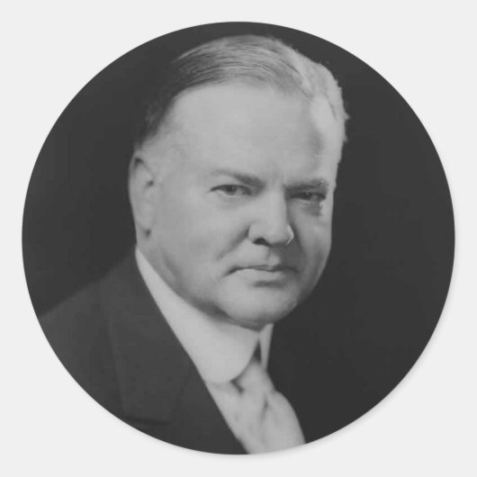 Herbert Hoover Runder Aufkleber (Vorderseite)