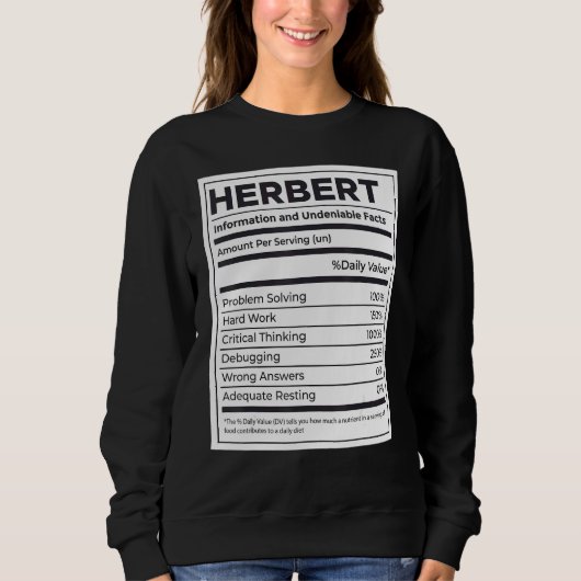 Herbert Nutrition Information Problem lösen Har Sweatshirt (Vorderseite)