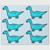 Herbert the Blue Dinosaur Wrapping Paper Geschenkpapier (Flach)
