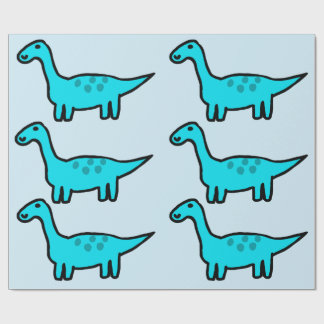 Herbert the Blue Dinosaur Wrapping Paper Geschenkpapier