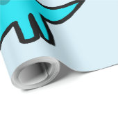 Herbert the Blue Dinosaur Wrapping Paper Geschenkpapier (Rolleneckpunkt)