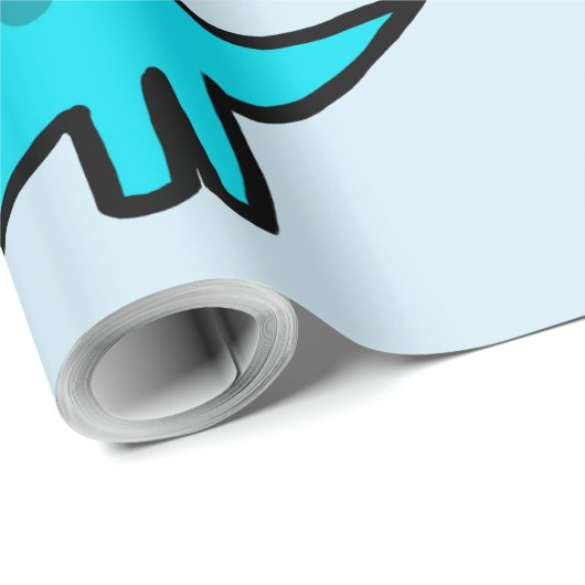 Herbert the Blue Dinosaur Wrapping Paper Geschenkpapier (Rolleneckpunkt)