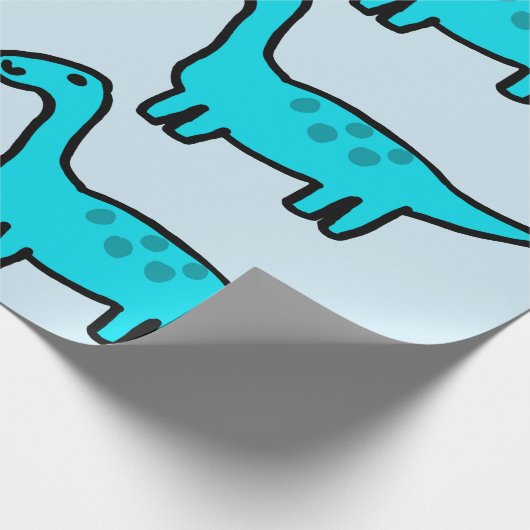 Herbert the Blue Dinosaur Wrapping Paper Geschenkpapier (Ecke)