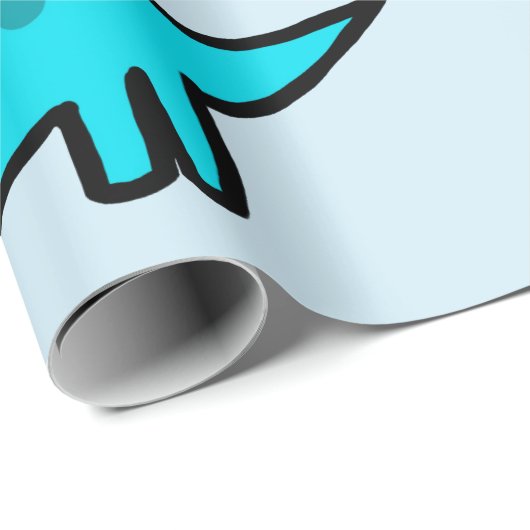 Herbert the Blue Dinosaur Wrapping Paper Geschenkpapier (Rolleneckpunkt)