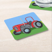 Herbert the Tractor Rechteckiger Pappuntersetzer (angewinkelt)