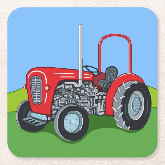 Herbert the Tractor Rechteckiger Pappuntersetzer (Vorderseite)