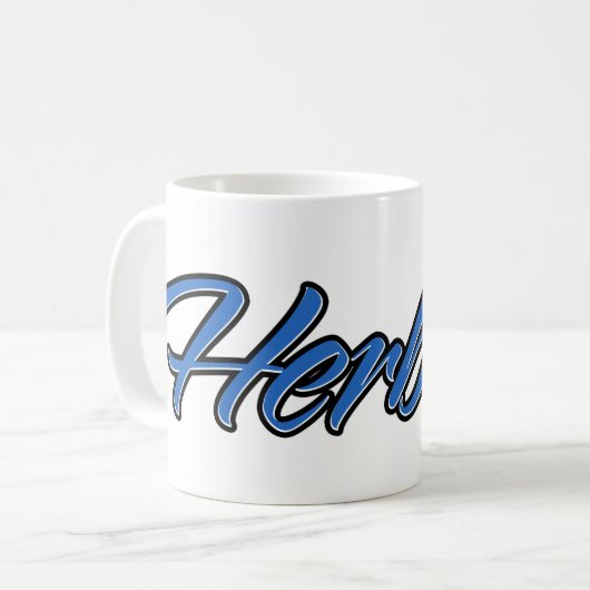 Herbert Vorname Name blue Tasse Kaffeetasse (Vorderseite Links)