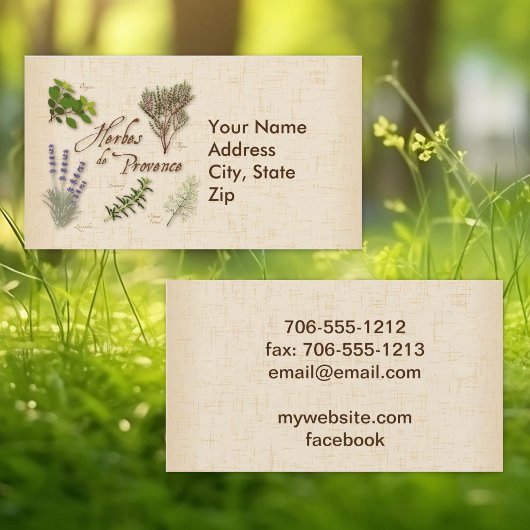Herbes de Provence Business Card Visitenkarte