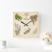 Herbes de Provence Clock Quadratische Wanduhr (Zuhause)