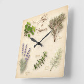 Herbes de Provence Clock Quadratische Wanduhr (Winkel)