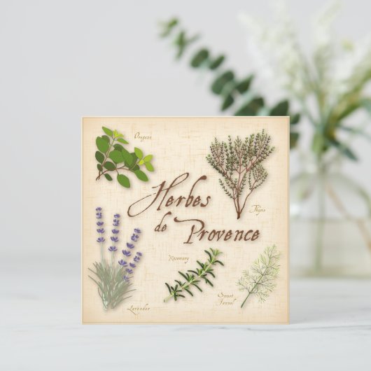 Herbes de Provence Flat Card (Stehend Vorderseite)