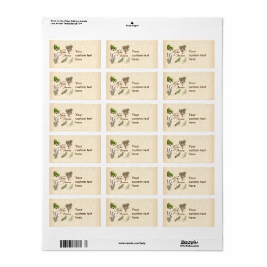 Herbes de Provence Labels Adressaufkleber (Vorne)
