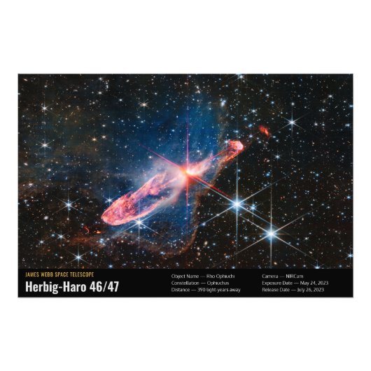 Herbig-Haro 46/47 Webb Space Telescope Image Fotodruck (Vorne)