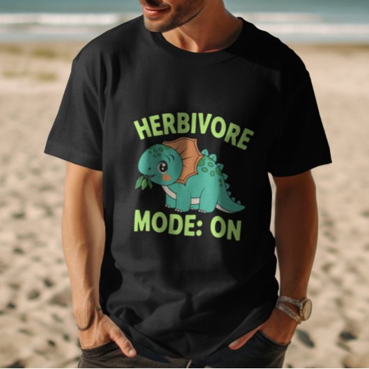 Herbivore-Modus: Auf Veganem Dino T-Shirt