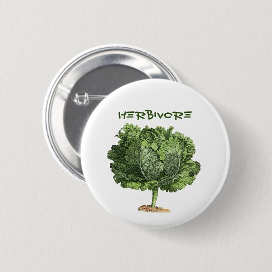 Herbivore Vegan Vegetarian Kale Button Button (Vorne & Hinten)