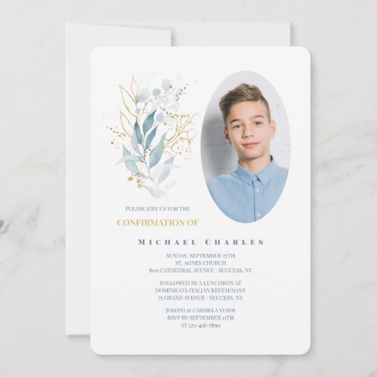 Herbs Bouquet Foto Einladung (Vorderseite)