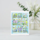 Herbs Garden Dragonfis Honey Bees Watercolor Postkarte (Stehend Vorderseite)