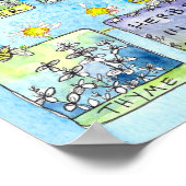 Herbs Garden Dragonflies Honey Bees Kitchen Art Poster (Ecke)