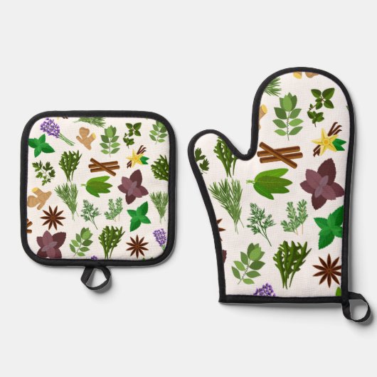Herbs ofenhandschuh & Topflappen-Set (Vorderseite)