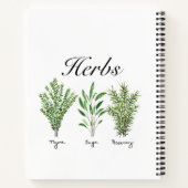 Herbs Rosemary Thyme Rustikales Kochbuch Notizblock (Rückseite)